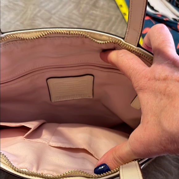 Coach Cream Shoulder Bag with Signature Monogram - Picture 6 of 7